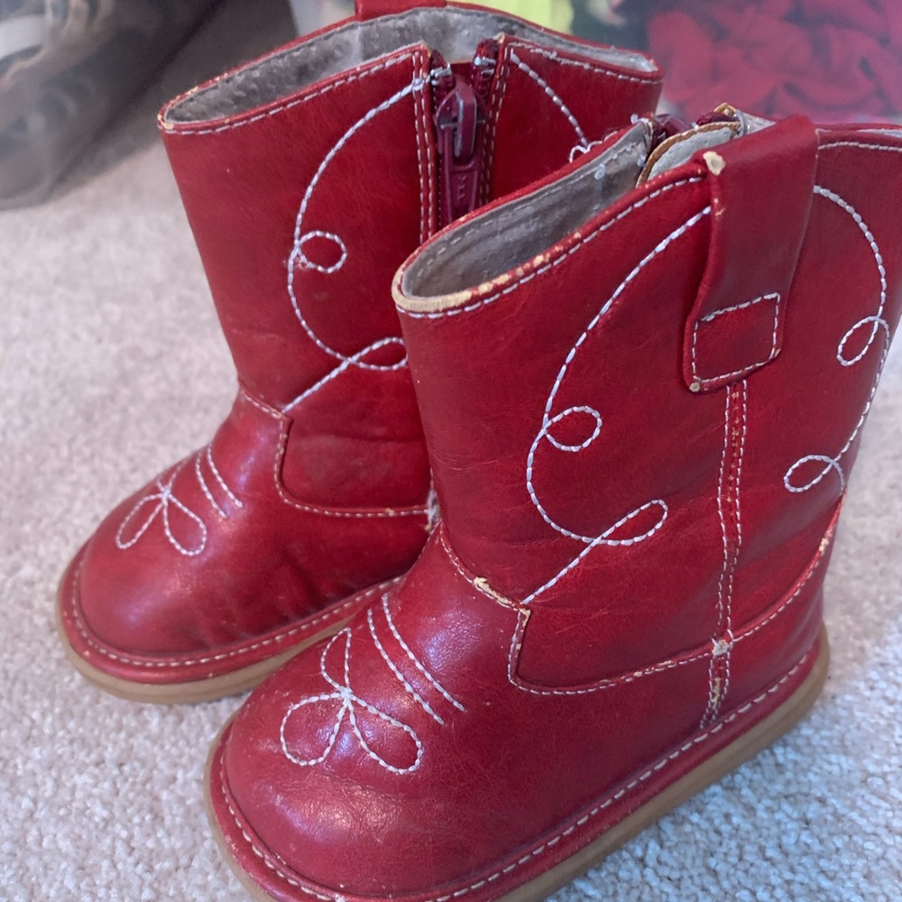 Red cowboy boots toddler size 7